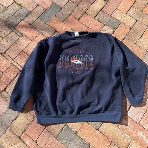 Vintage 90s Denver Broncos Fleece Navy Crewneck